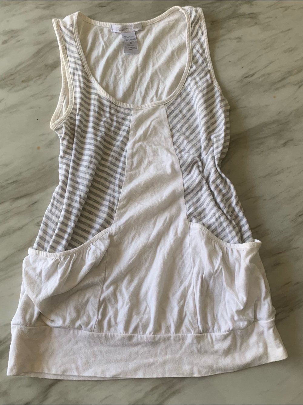 Charlotte Russe White Tee with Silver Logo Tag